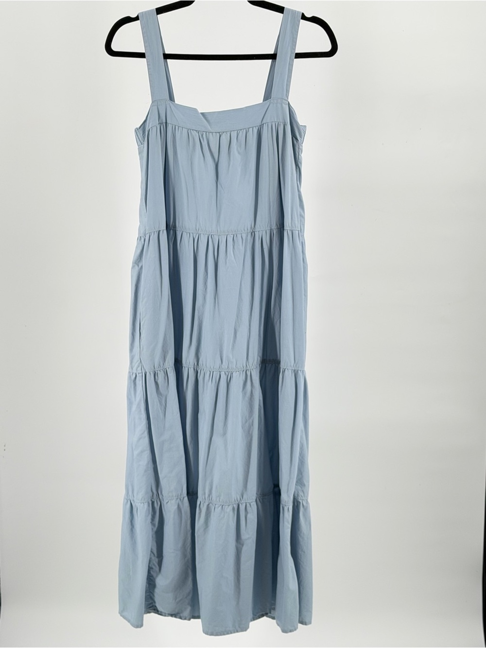 Light Blue Tiered Maxi Sundress - Sleeveless Straps